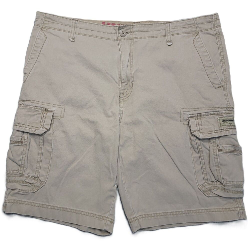 Unionbay Cargo Shorts Mens 38 Biege Cotton Relaxed